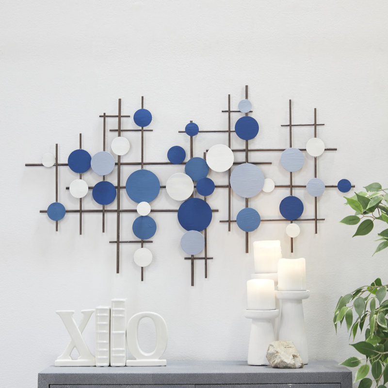 Metal Overlapping Circle Geometric Home Wall Decor
